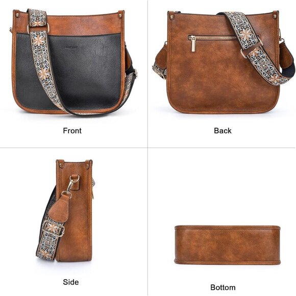 Crossbody Bags for Women Trendy Vegan Leather Hobo Handbags With 2PCS Adjustable - Picture 6 of 9